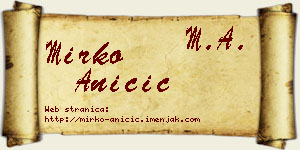 Mirko Aničić vizit kartica
